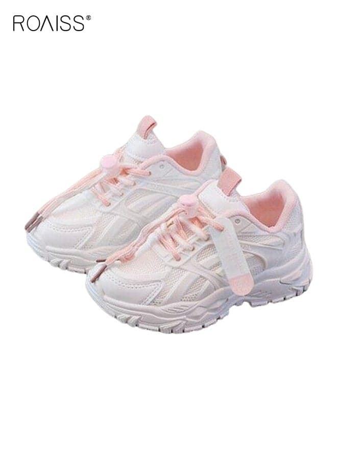 Girls Fashion Chunky Sneakers, Comfortable Lace-up Sneakers, Breathable Platform Sneakers with Non-slip Soles, Paired with Various Clothes and Pants