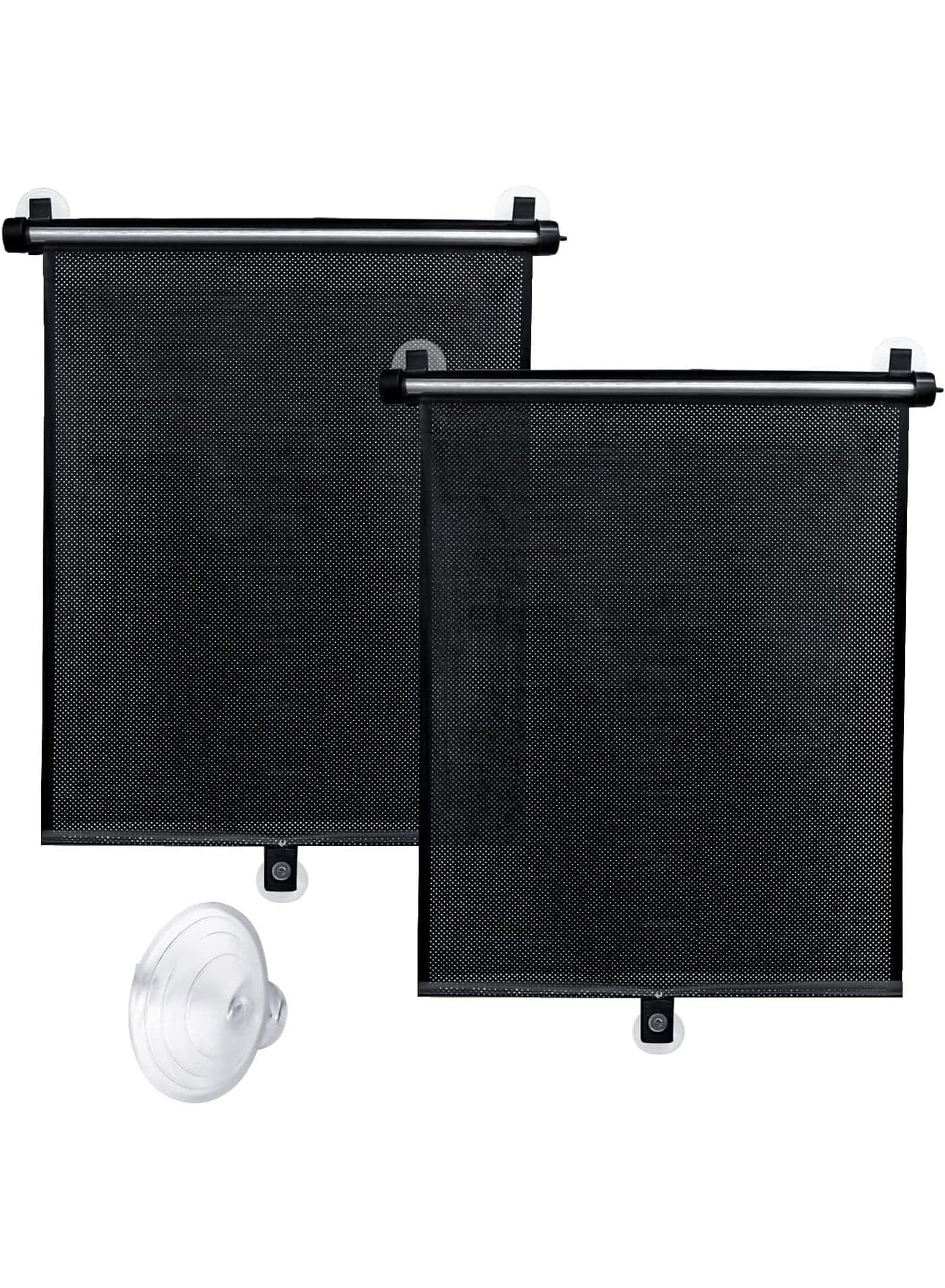 2 Pcs Car Window Shade Car Side Window Sun Shade Retractable Car Roller Sunshade for Kids Blocks Heat and UV Rays Glare Protection Roller Sunshade Visor for Baby Kids Pets Passengers(15.5" x 23.5")