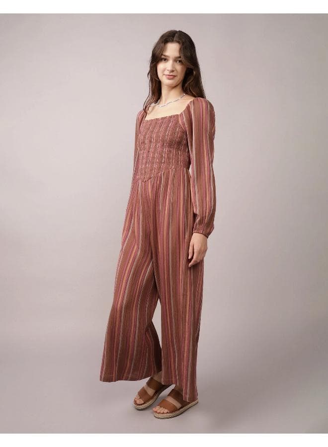 AE Puff Sleeve Smocked Jumpsuit
