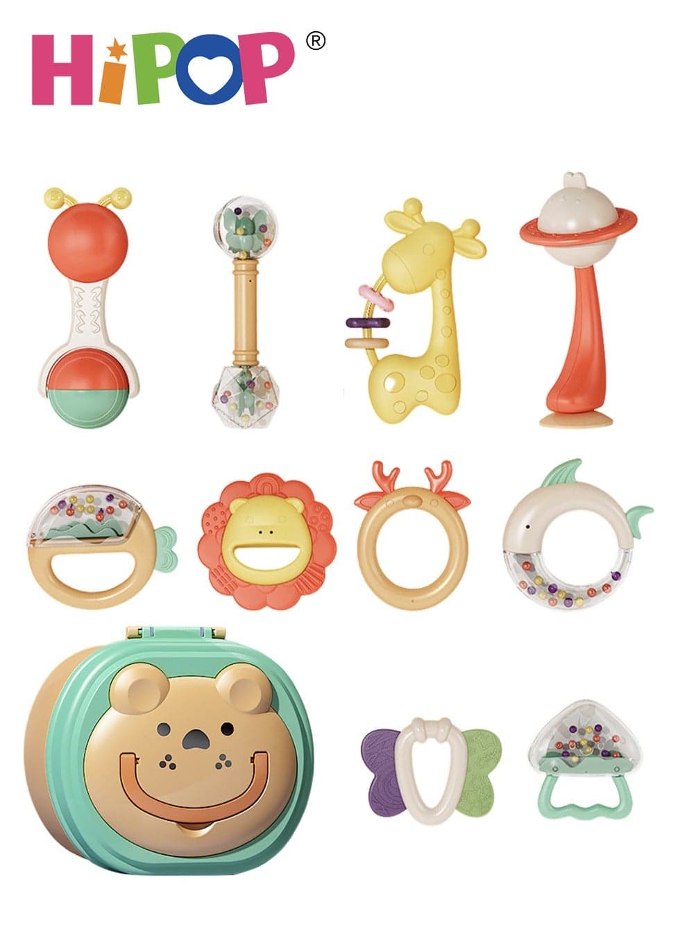 10 Pack Baby Rattles Toys,Baby Teething Toys,With Individual Packaging,Grab and Twist Rattles Sensory Toys Set,Food Grade Silicone Material,Newborn Toy Gifts,Early Education Toys Set