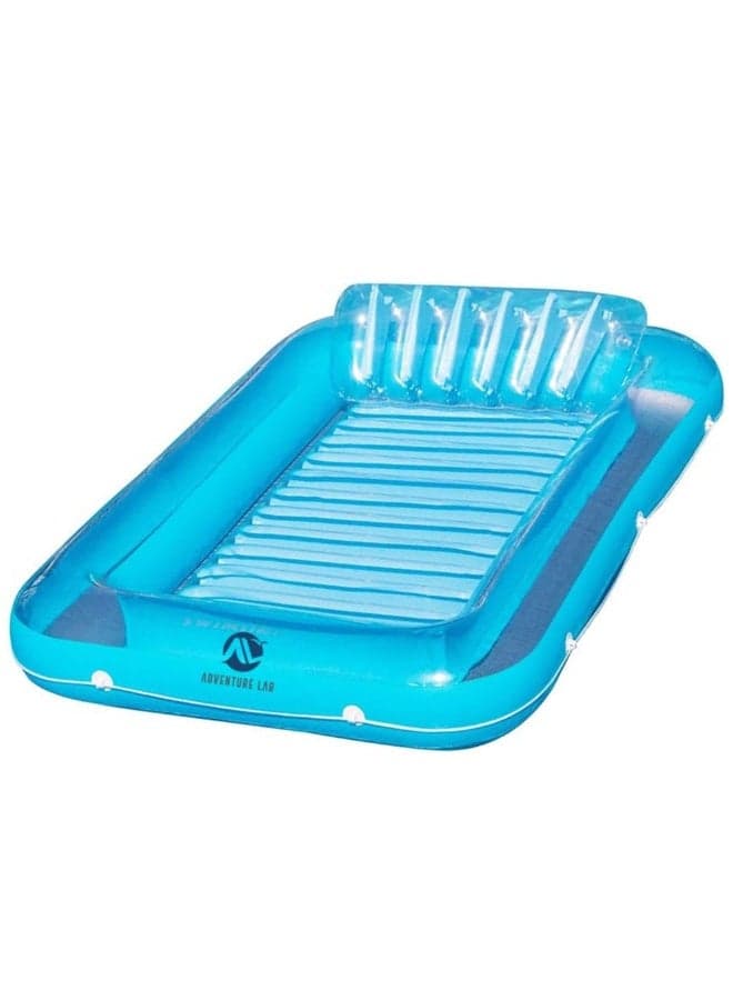 Adventure Lab Inflatable Tanning Pool Lounge Float with Pillow – 70” Suntan Pool Float, Personal Sunbathing Lounger for Adults, Large Inflatable Pool Raft for Swimming Pool, Beach & Summer Relaxation