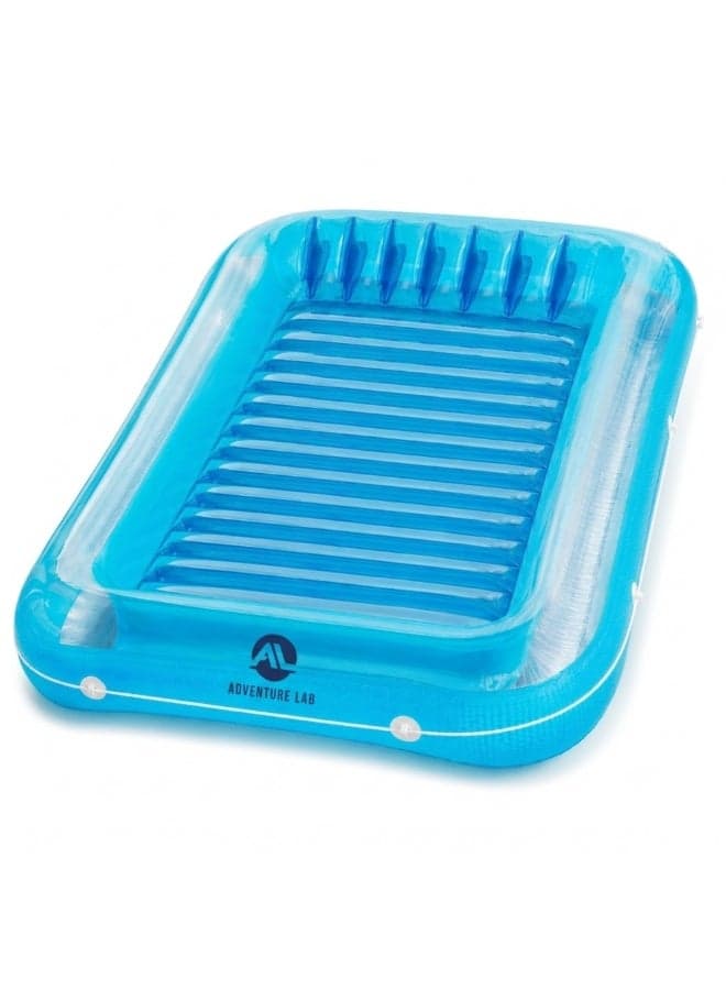 Adventure Lab Inflatable Tanning Pool Lounge Float with Removable Pillow – Large 200 x 135 cm Suntan Pool Float for Adults, Personal Cooling Pool Raft, Heavy-Duty UV Resistant Vinyl Lounger for Pool, Beach & Summer Relaxation