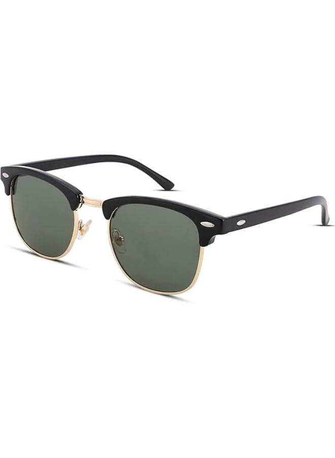 Semi-Rimless Polarized Sunglasses UV 400 Protection for Women Men
