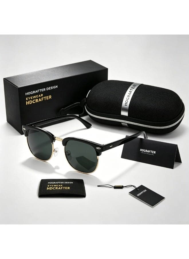 Semi-Rimless Polarized Sunglasses UV 400 Protection for Women Men