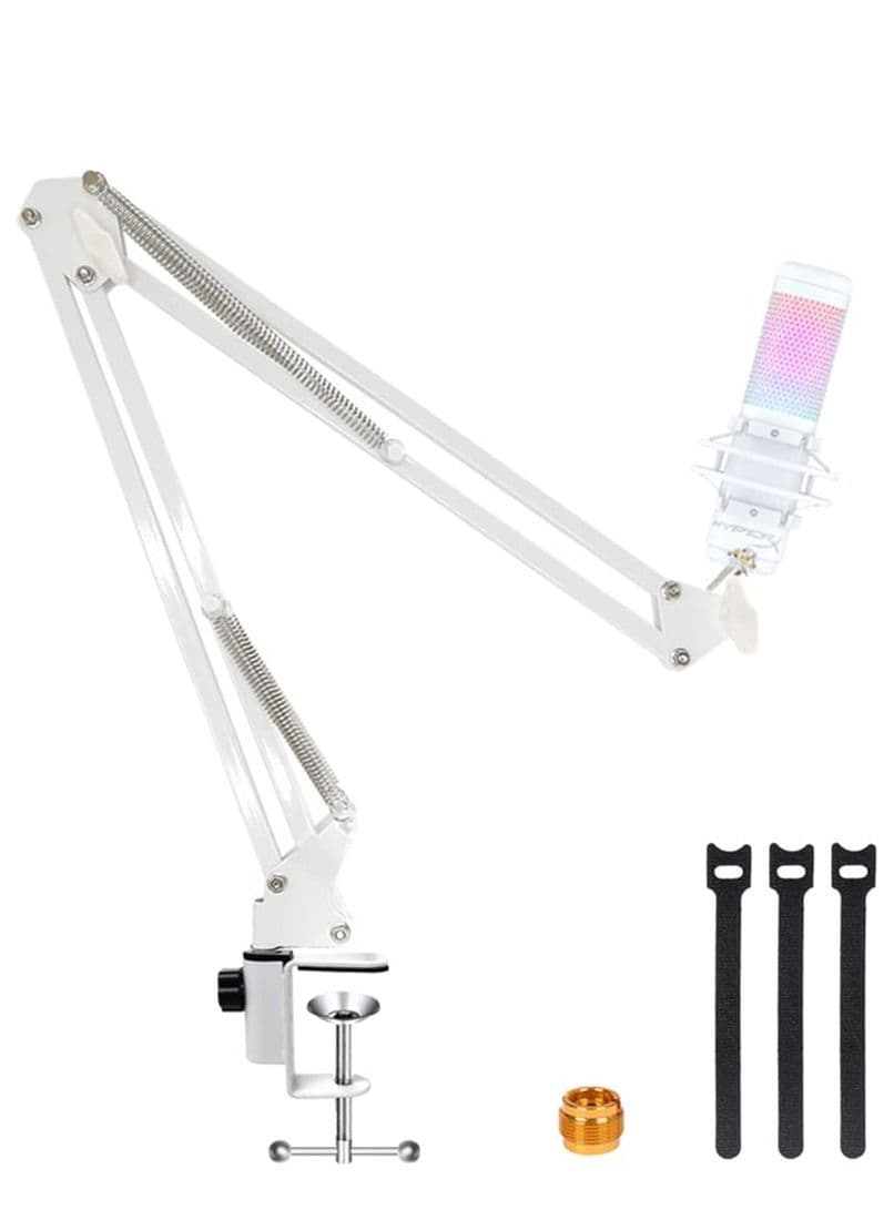 Metal Adjustable Studio Microphone Stand Suspension Boom Table Bracket White(without Microphone)