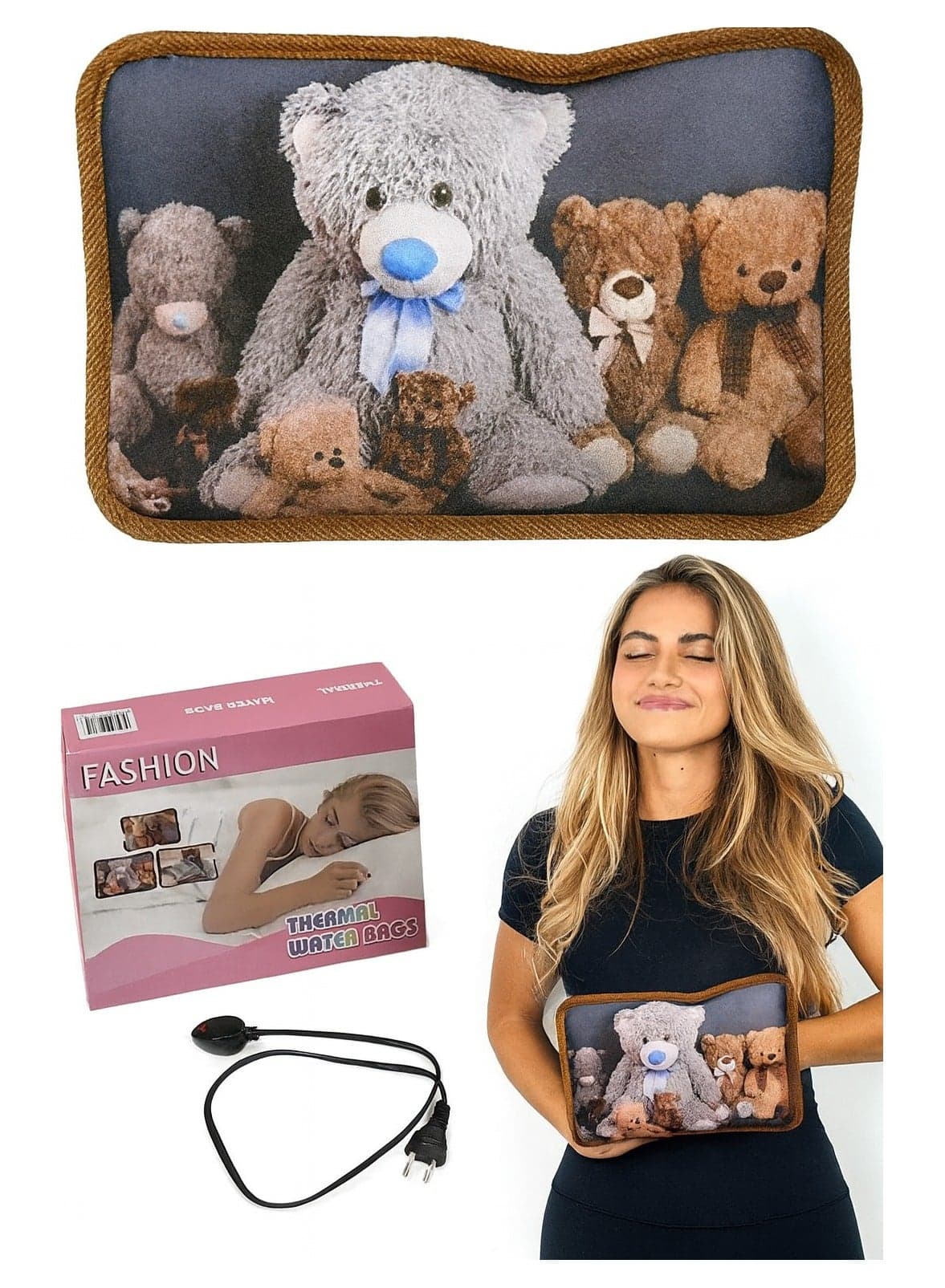 Electric Heating Pad, Gel Thermal Bag for Pain Relief, Ideal for Cramps, Neck, and Shoulder Pain, Hot Water Bottle Pouch, Available in Assorted Designs & Colors.
