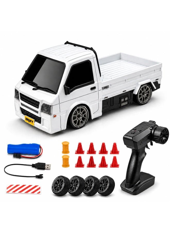 1/24 RC Drift Car, 2.4GHz Remote Control Racing Car, 20KM/H 4WD High Speed Rechargeable RC Truck with Drift Tires, Toy Gift for Boys, Girls, Kids and Adults