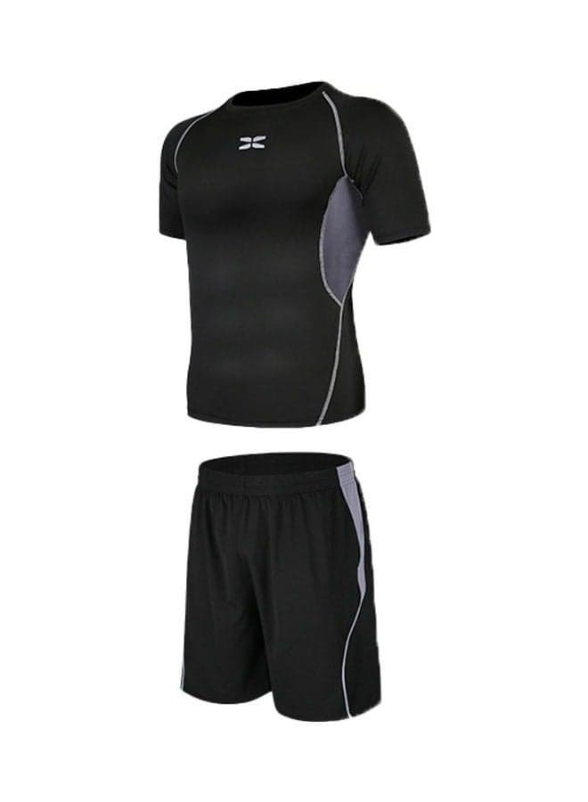 Men's Sportswear Running Gear T-shirt Sports Training Fitness Clothing Quick-Drying Shorts 2-Piece Set