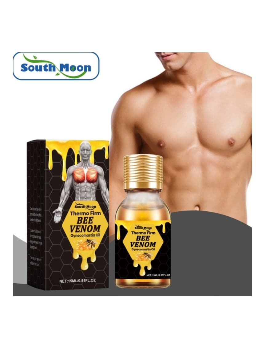 Men Therm Bee Venom Gynecomastia Heating Oil, Men Therm Bee Venom Oil for Strengthen The Chest Muscles 15ml