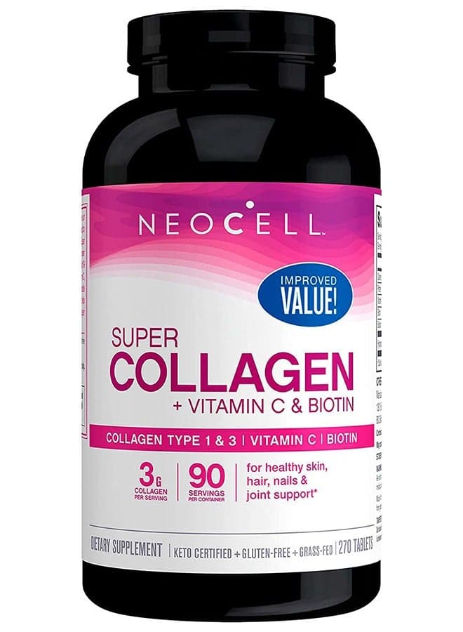 Grass Fed Collagen + Vitamin C And Biotin 180 Tablets (packaging may vary)