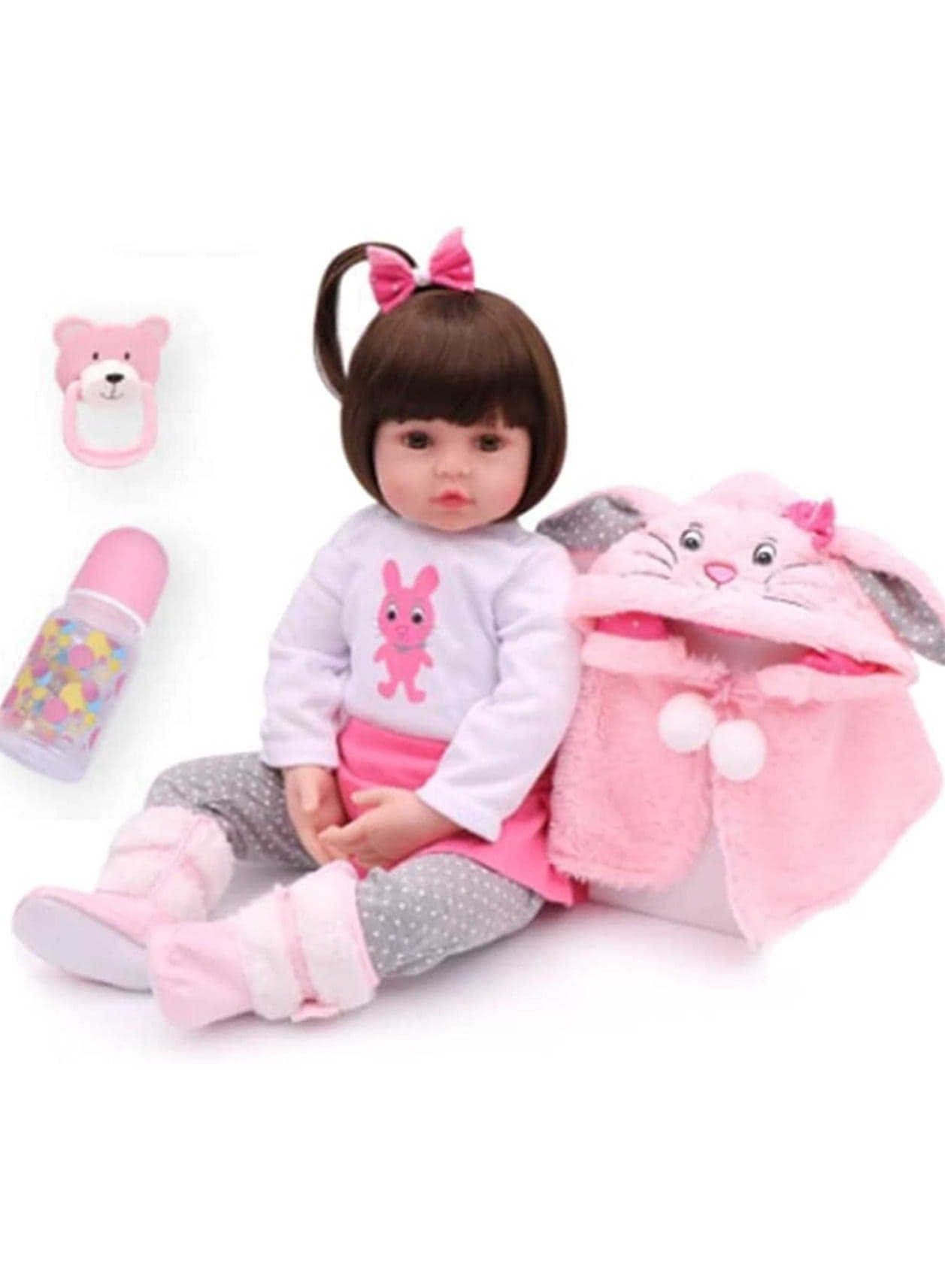 18 inch 48cm Reborn Baby Doll Soft cloth vinyl head, leg and hand Silicone Doll newborn real like Baby Doll Girl Toy - MINNIE
