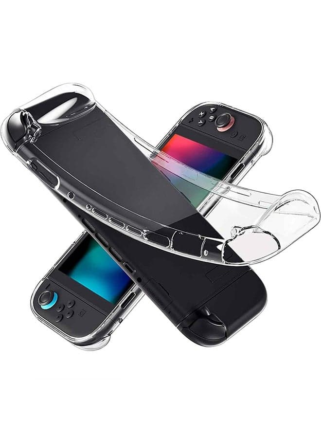 Clear Protective Case for Nintendo Switch 2, Soft TPU Cover Full-Body Protection Shock-Absorption Anti-Scratch, Ergonomic Grip Design - Clear