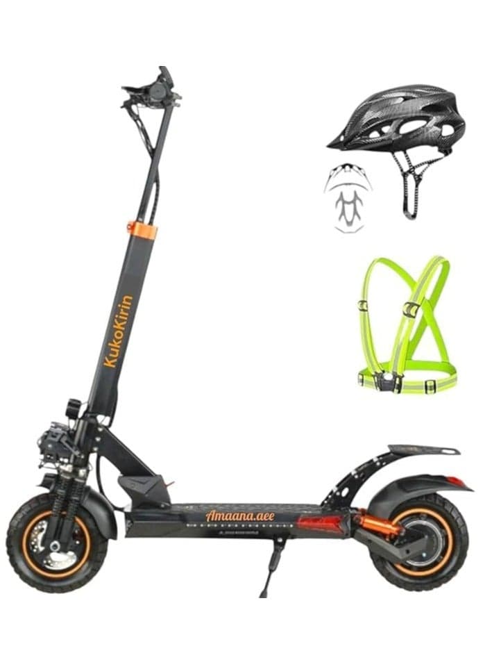S5 Electric Scooter 2025, 500W Motor, 54.6V 10ah Battery, LED Lights, 15/25/55km/h, Foldable & Adjustable, with huge LED display meter, with Free Gifts Helmet & Wearing Vest.