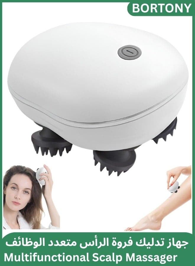 Electric Scalp Massager Multifunctional Waterproof Head Massager With 96 Kneading Nodes Rechargeable Head Scratcher For Hair Growth Stress Relax Relaxing Gifts For Women Men