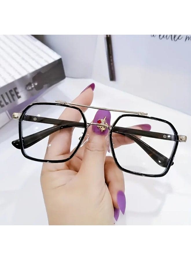 Men's trendy and stylish plain glasses, no prescription, blue light protection, optical glasses for men (Includes eyeglass case)
,blue lighe blocking glasses,eyeglasses