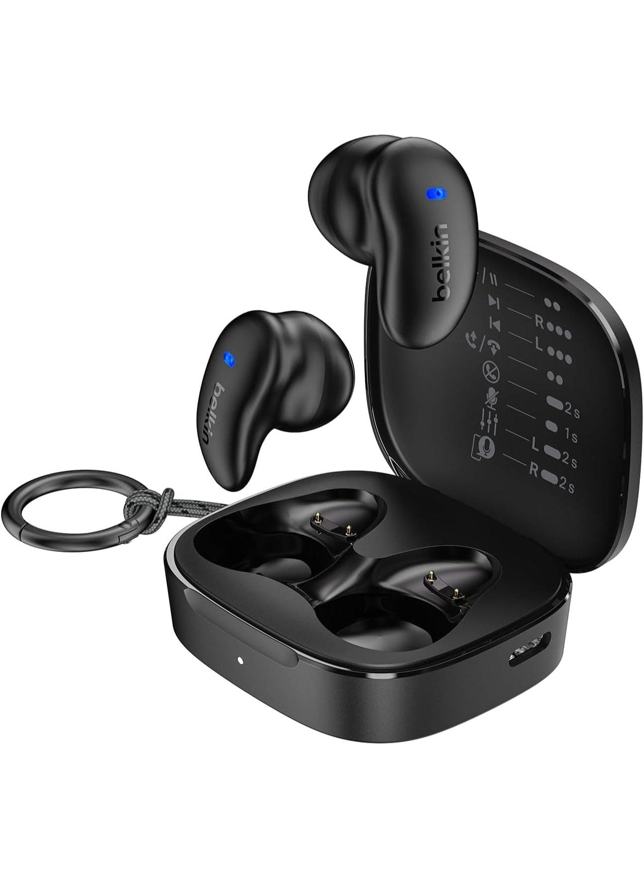 SoundForm Anywhere Wireless Earbuds, Bluetooth Earphones with Long-Lasting Comfort, IPX4 Waterproof Lightweight Earbuds for iPhone, iPad, Tablet, Laptop, Biking, Running & More - Black black
