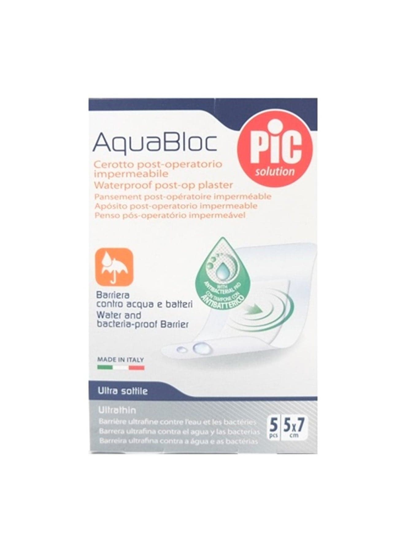 Aquabloc Waterproof Post Op Plasters 5 cm x 7 cm, Pack Of 5