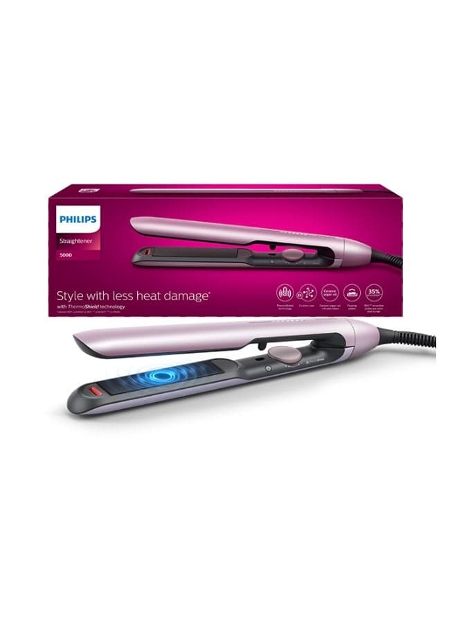5000 series hair straightener BHS530/03|2 x ionic care| ThermoShield technology for less heat damage |Temperature range 120°C - 230°C, 12 Settings | Argan-oil infused ceramic plate 25x105mm