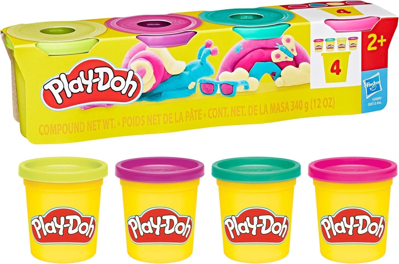 04 Pack Vibrant Colors, 3 Ounce Cans of Modeling Compound for Kids