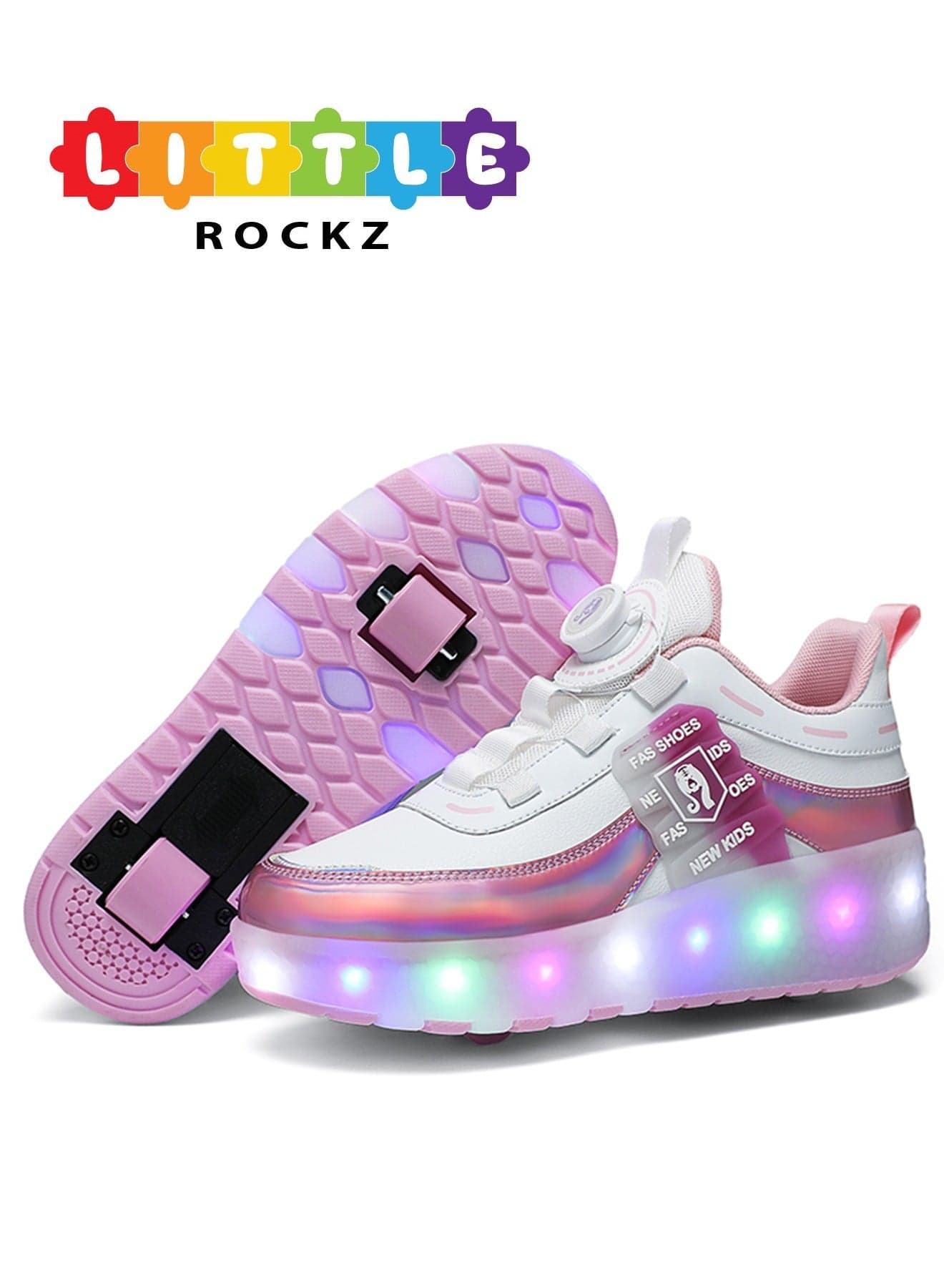 LED Flash Light Fashion Shiny Sneaker Skate Heelys Shoes With Wheels And Lightning Sole
