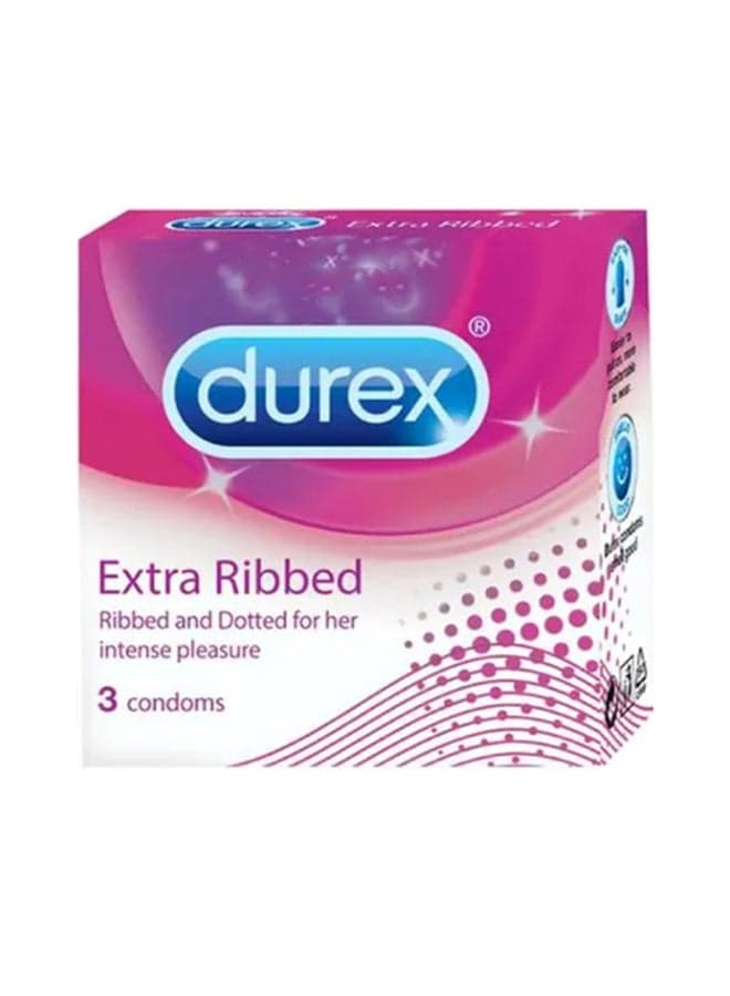 3-Pcs Extra Ribbed Durex Condoms
