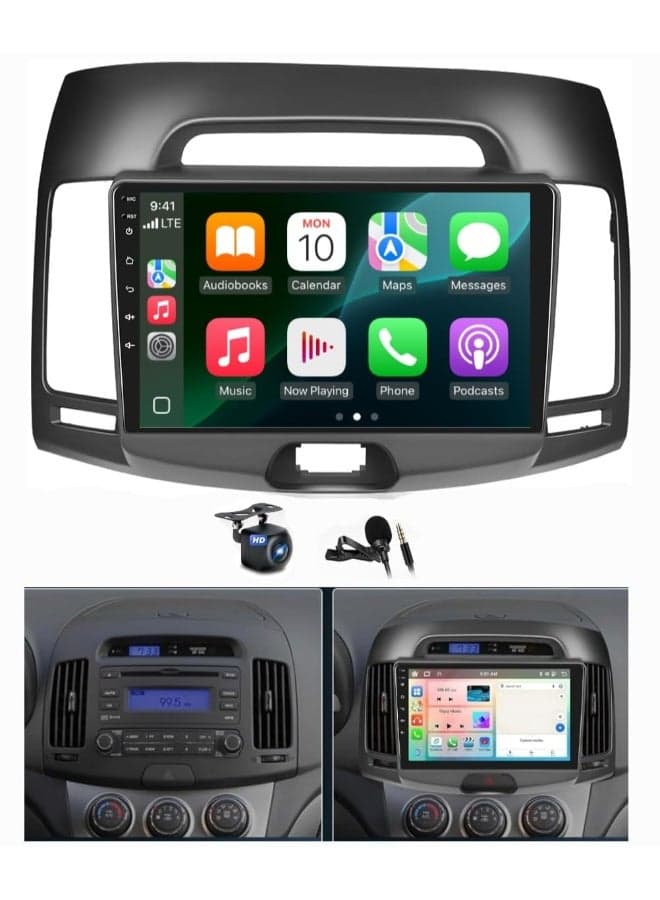 Fit For Hyundai Elantra Android Car Stereo Screen With Apple Carplay Android Auto Wireless 2007-2010 2GB RAM 32GB ROM WiFi Elantra Radio Bluetooth HD Camera Included Fast Interface