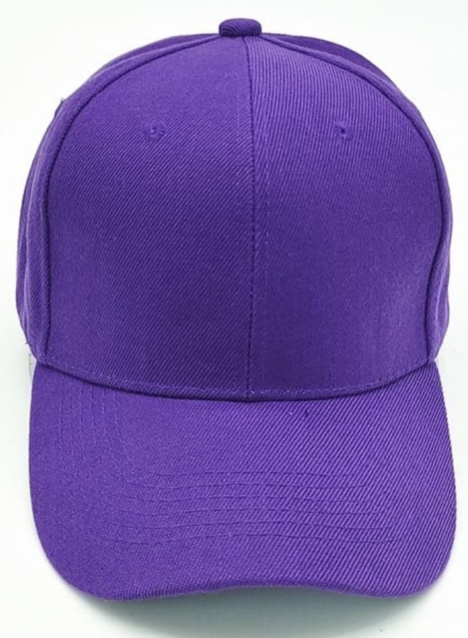 Classic Purple Polyester Baseball Cap - Adjustable Unisex Dad Hat for Running, Workouts, and Outdoor Activities in All Seasons