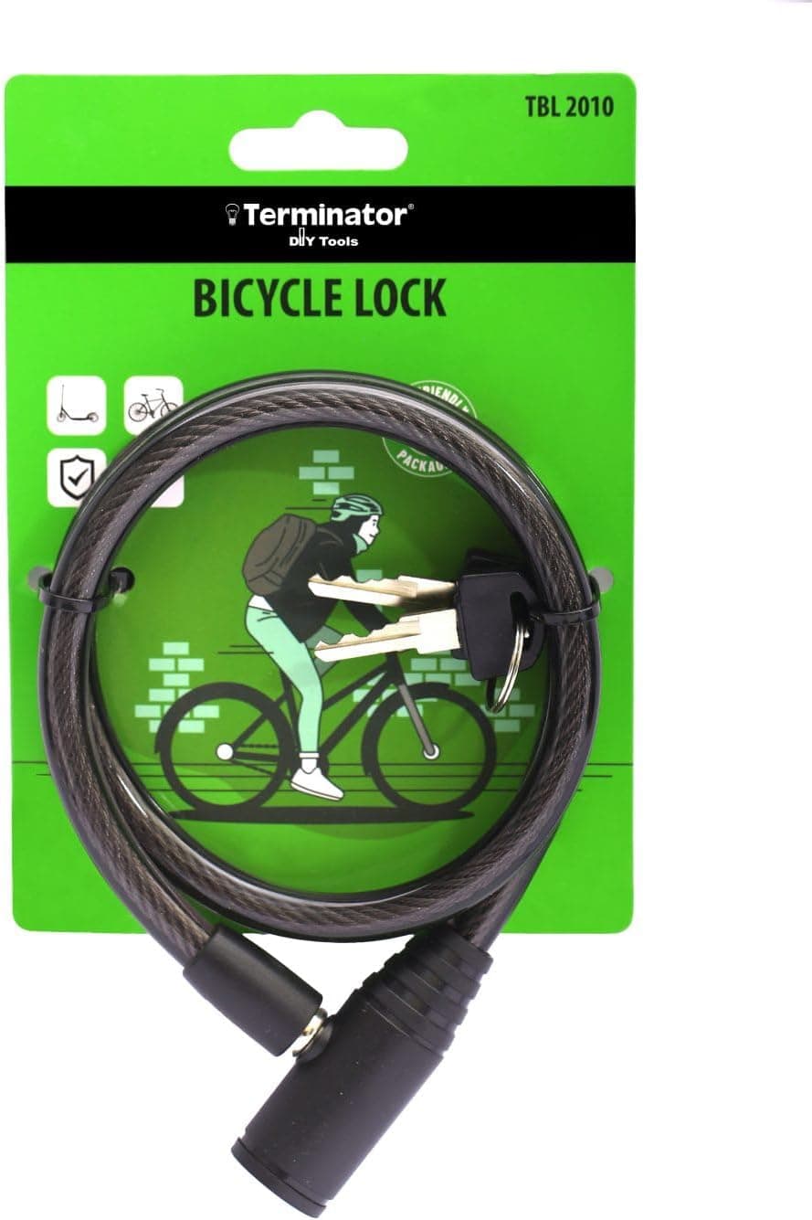 Terminator TBL 2010 Bicycle Lock with 2 Keys, 10 mm x 650 mm, Black