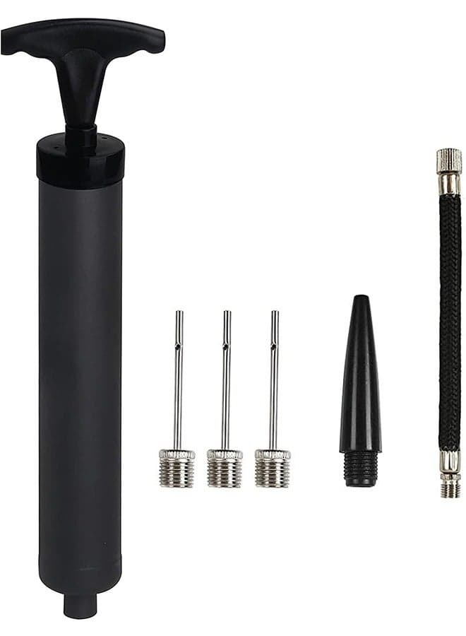 Portable Hand Air Ball Pump Inflator Kit with Needle, Nozzle, Extension Hose for Soccer Basketball Football Volleyball Water Polo Rugby Exercise Sports Ball Balloon Swim Inflatables
