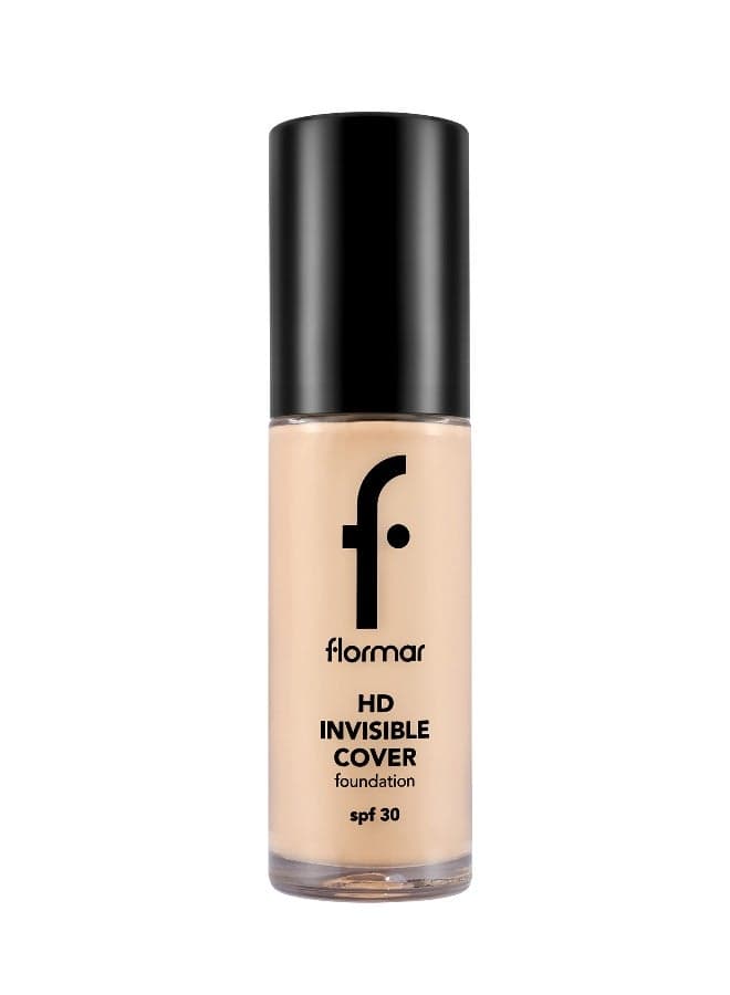 HD Invisible Cover Foundation – 40 Light Ivory – Lightweight Foundation, Natural Luminous Finish, Medium Coverage Look, SPF 30
