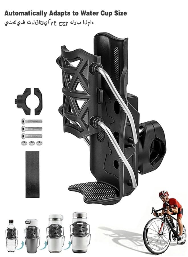 Bike Water Bottle Holder, Secure Anti-Shake Cup Mount with Hardware Kit, Durable Drink Rack for Outdoor Riding, Road Trips, and Commuting
