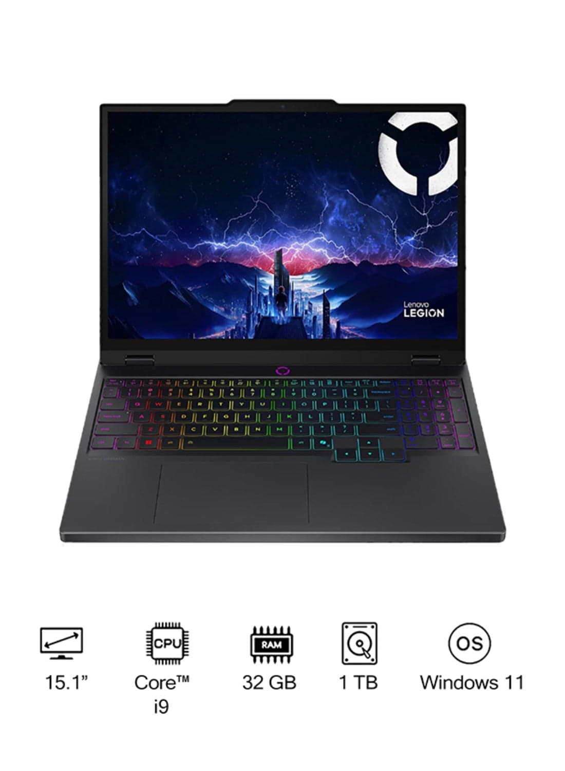 Legion 5 15IRX10 Gaming (2025) Laptop With 15.1-Inch Display, Core i9-14900HX Processor/32GB RAM/1TB SSD/8GB NVIDIA GeForce RTX 5070 Graphics Card/Windows 11 English/Arabic Eclipse Black