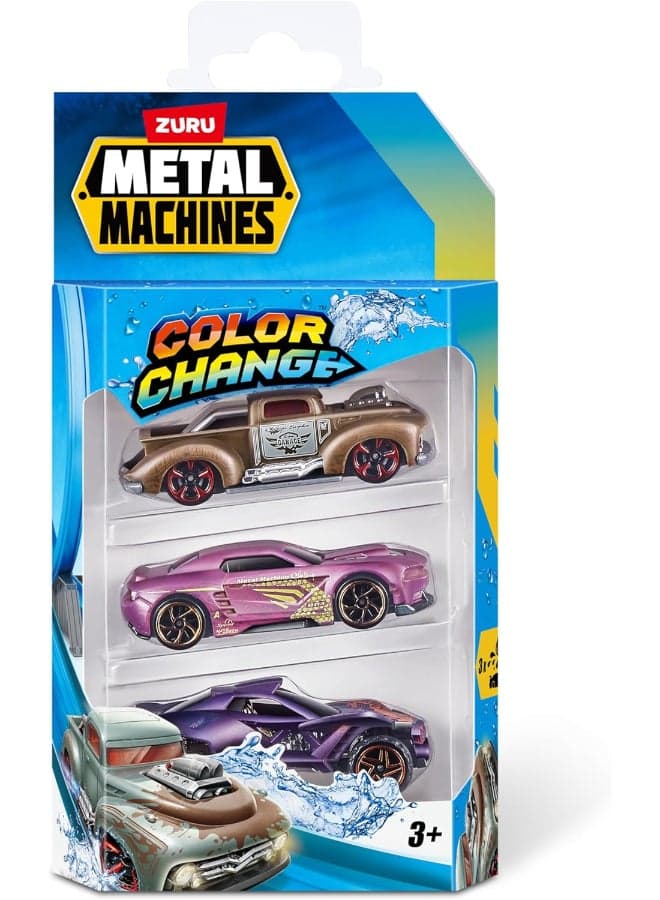 Metal Machines Color Change Mini Die-Cast Car 3 Pack by ZURU
