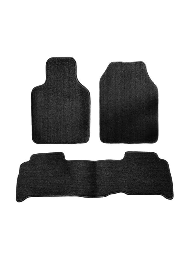 Universal SUV Car Floor Mats 3-Piece Set - Durable Waterproof Non Slip Auto Mats for Front and Rear - Thick Heavy-Duty All Weather Protection - Easy to Clean Interior Accessories (Black)