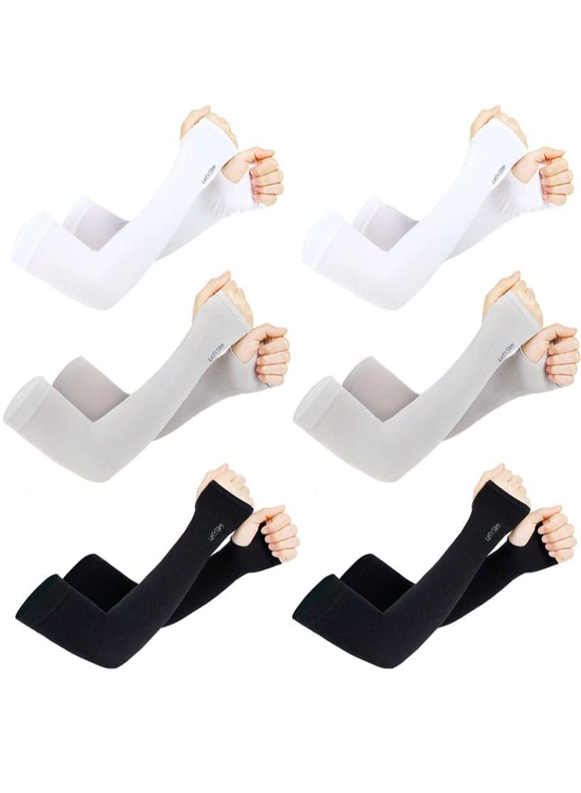 UV Sun Protection Arm Sleeves, UPF 50 Sports Cooling Arm Compression Sleeves for Men Women Teenager,6pairs