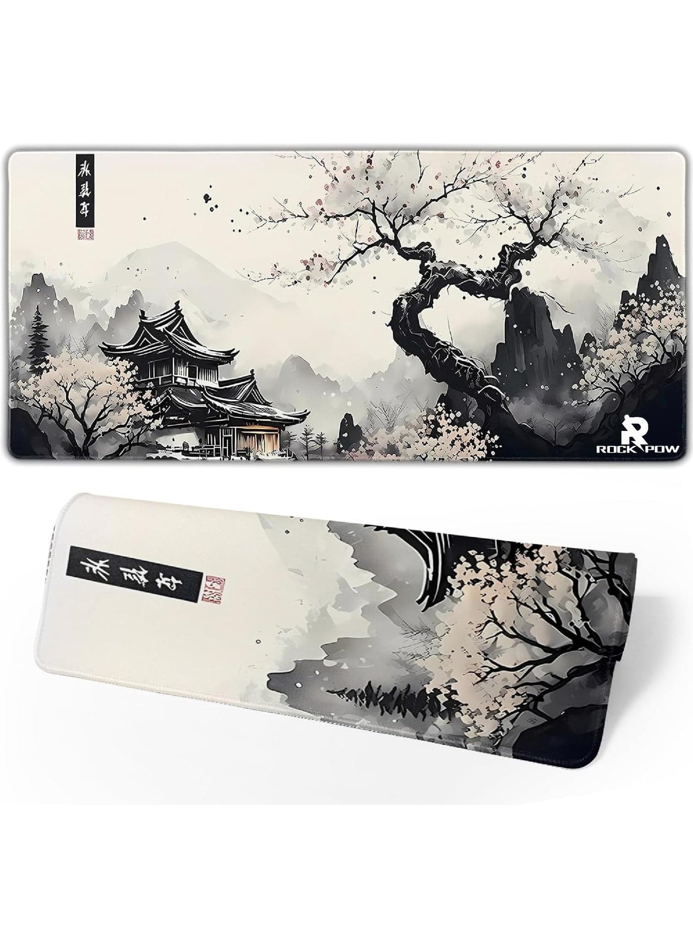 Japanese Mouse Pad, Large Japanese Desk Mat, XL Anime Gaming Keyboard Mat, Non-Slip Rubber Base, Big Extended Desk Protector for Home Office, 31.5”x11.8”