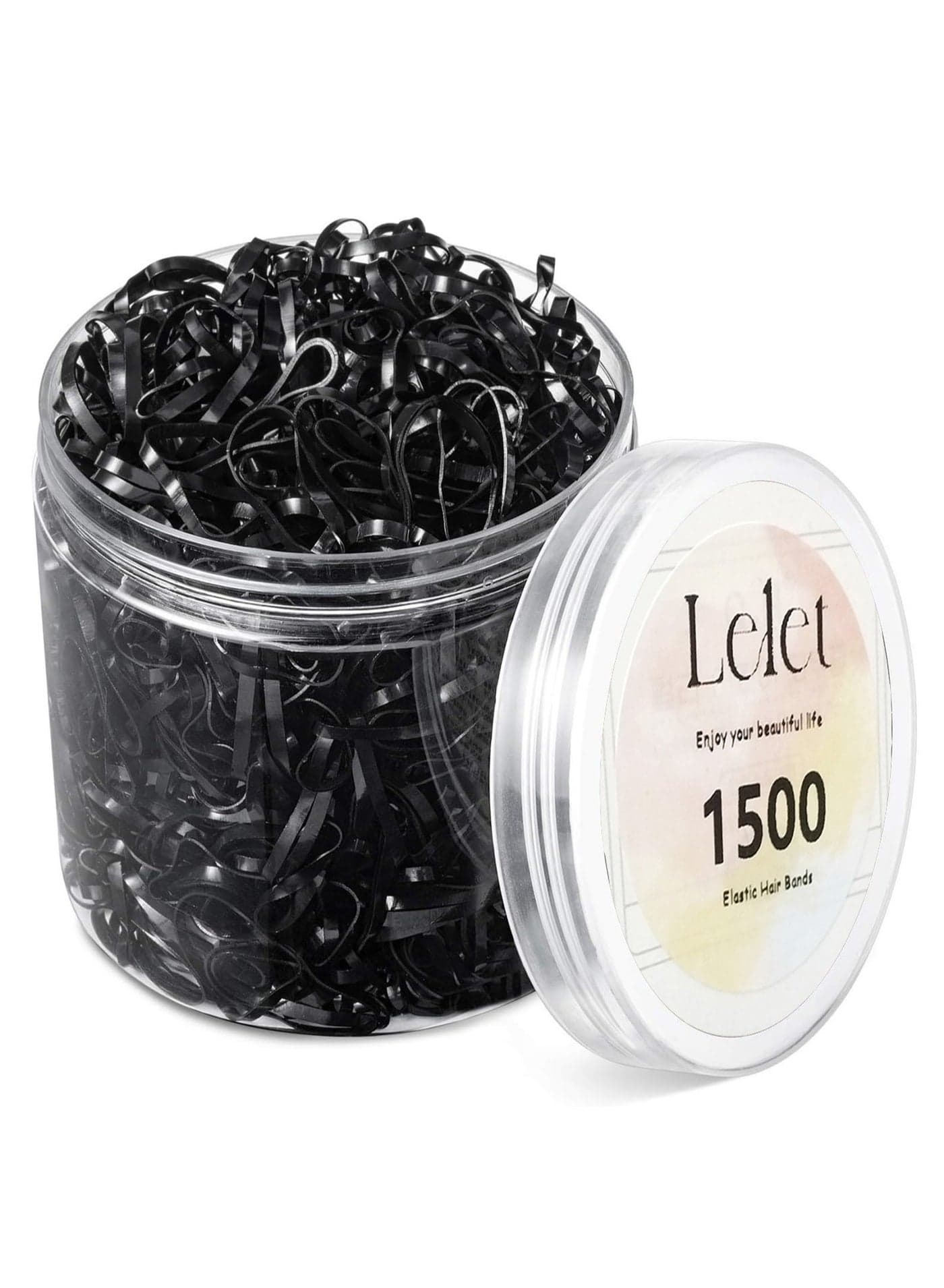 1500 Pcs Black Mini Elastic Hair Ties – Soft Rubber Bands for Baby Girls & Kids | No Pull Ponytail Holders | Gentle, Durable Polybands