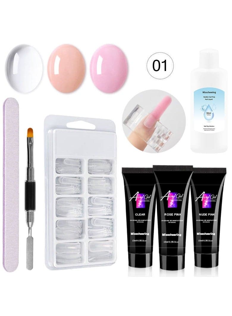 7 Piece Dual Ended Gel Nail Kit Multicolour