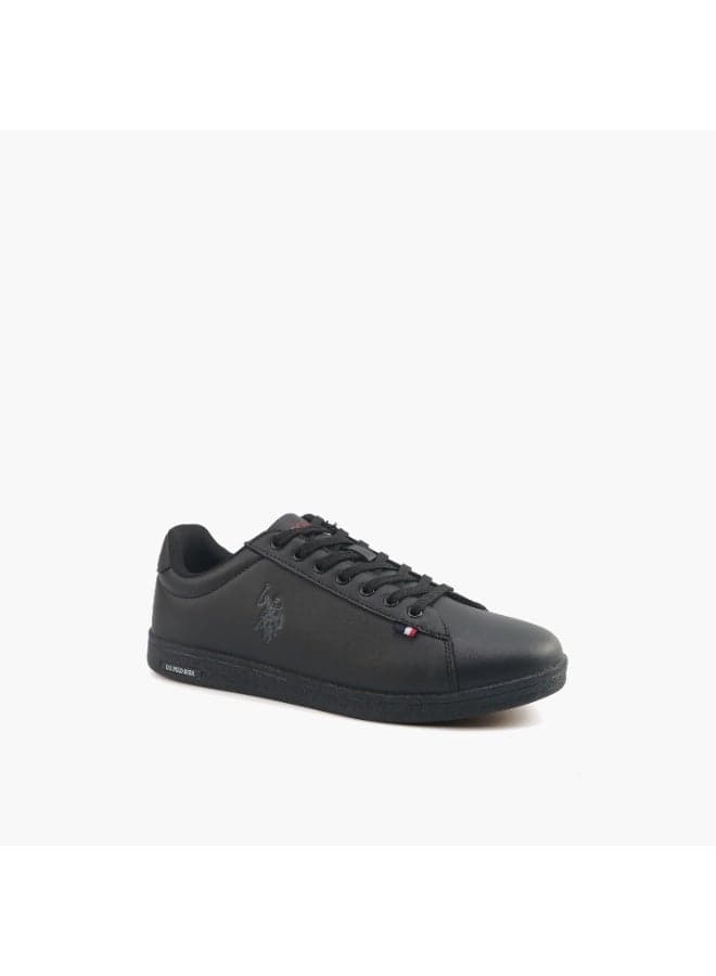 U.S. Polo Assn. Men’s Black COSTA GLB 6FX Sneakers – All-Black Monochrome Classic Lace-Up Shoes