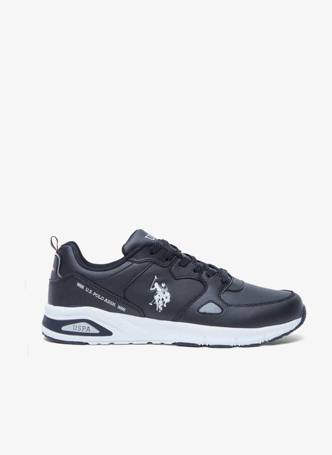 Men's Black Low-Top Casual Sneakers with Iconic Branding for a Clean Look Shoes
