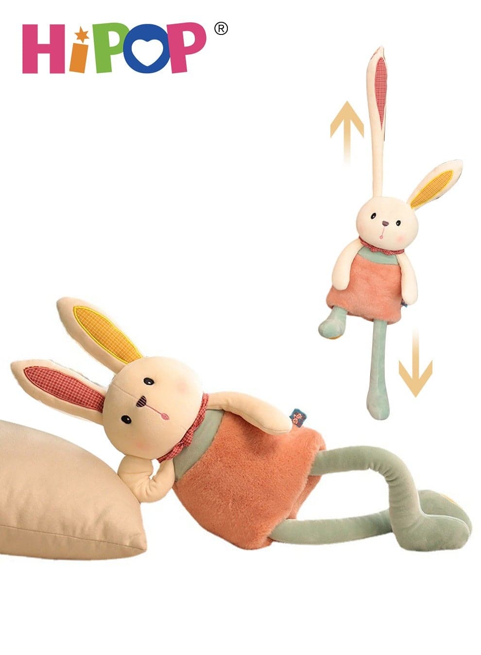 Plush Toy Gifts,Rabbit Dolls That Can Pull Their Ears,48cm Children Appease Dolls