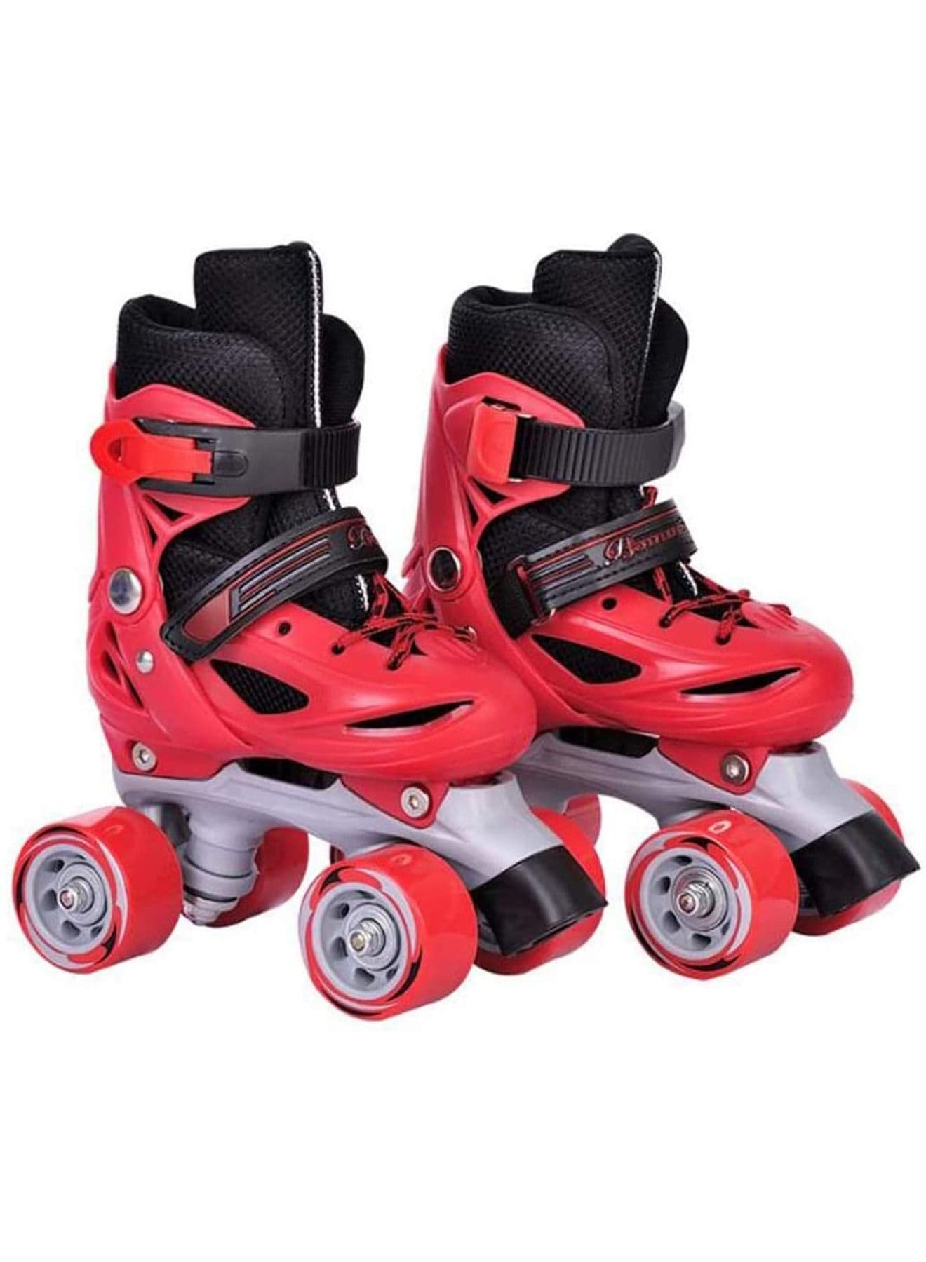 Roller Skates Shoes Double Rows 4 Wheels with Adjustable Size AREA for Boys And Girls(Red)