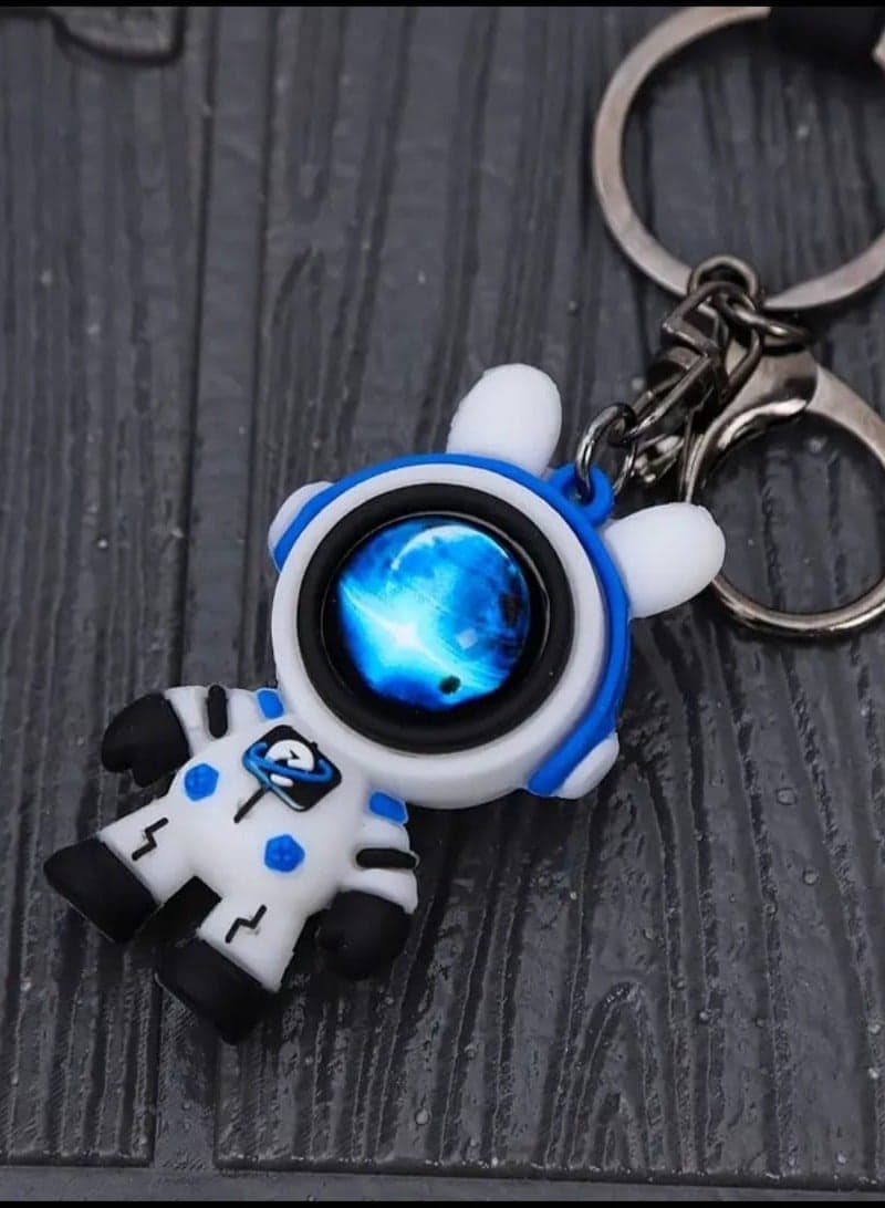 1 Pc Durable Cute Silicone Astronaut Keychain – Fashionable Backpack & Key Charm