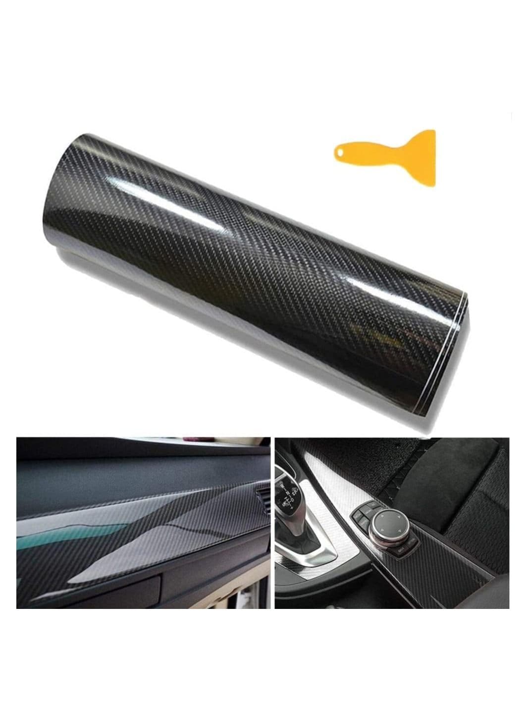 6D Carbon Fiber Sticker Self adhesive Waterproof Wrapping Protective Film for Car Vehicle and Laptop 30 x 150CM