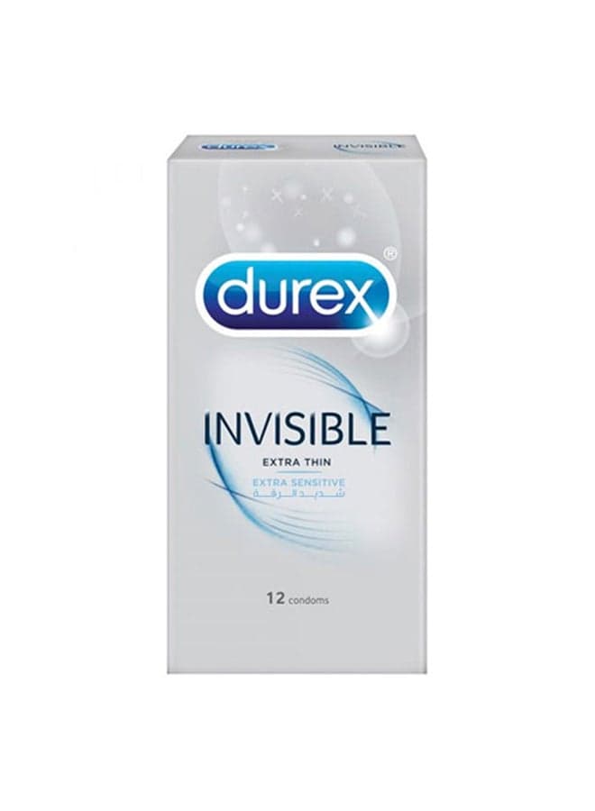 Pack of 12, Invisible Extra Thin Condoms