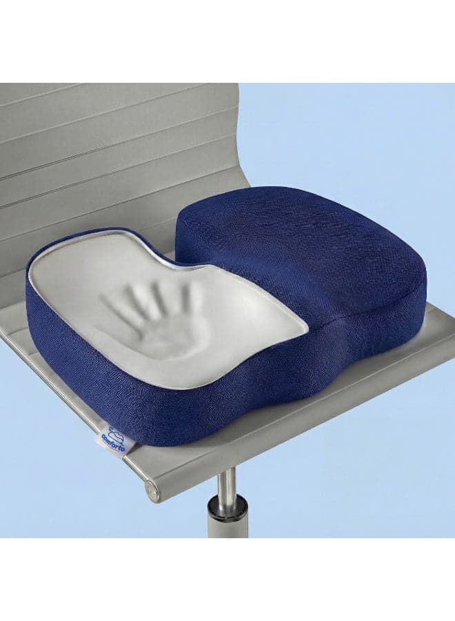 Comforto Orthopedic Seat Cushion for Sitting, Posture Support Pad for Office & Car, Therapeutic Comfort for Long Sitting & Recovery, Non-Slip Chair Cushion, 35x43x9 cm