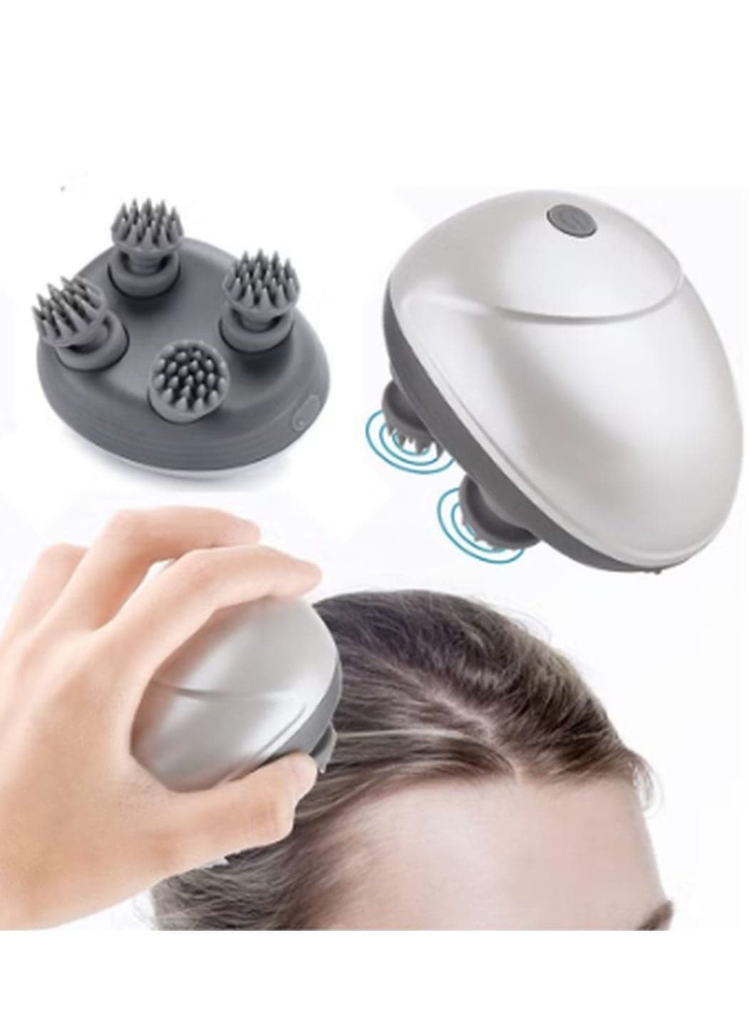 Portable Electric Scalp Massager, Waterproof, For Hair Growth, Hair Deep Clean, Head Relaxation, 3 Speed Modes, Handheld Portable Head Scratcher Massager (Sable White)