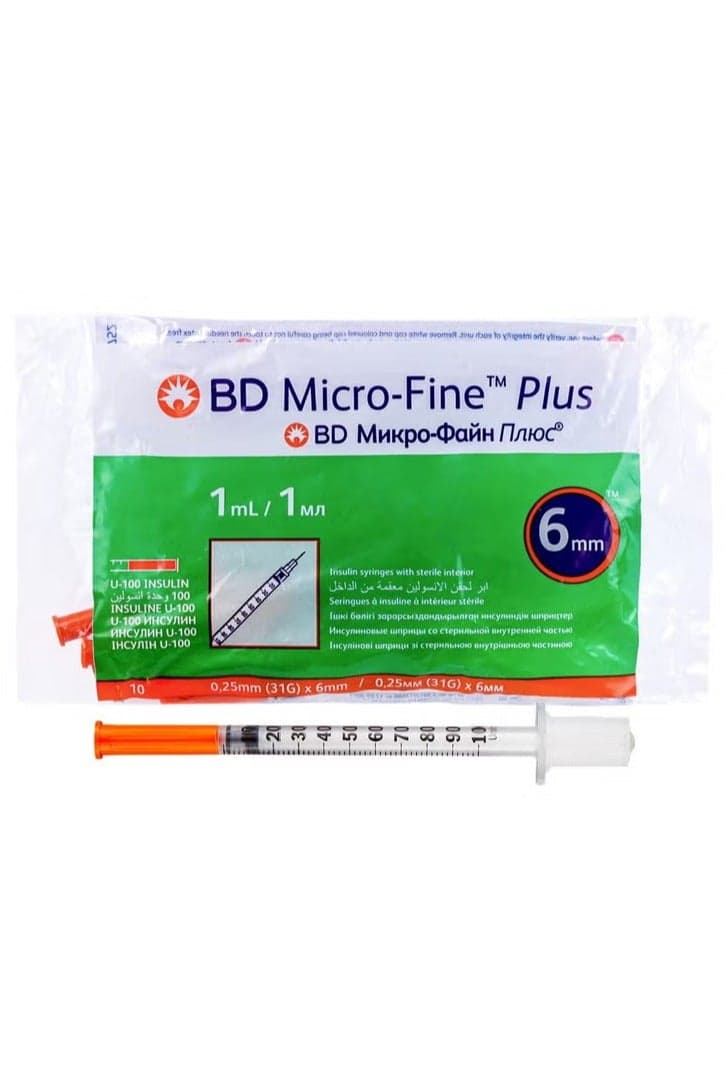 Micro-Fine Plus Insulin 1ml Syringe 31Gx6mm 10pcs