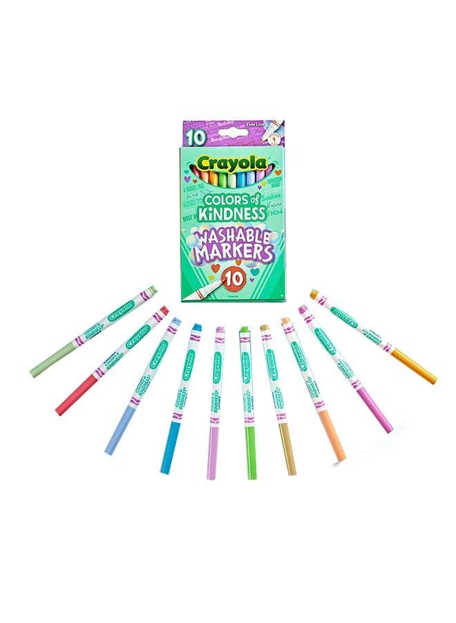 Colors Of Kindness Special Edition Fine Tip Markers, School Supplies, 10 Count, Assorted Colors, Beginner Child And Up