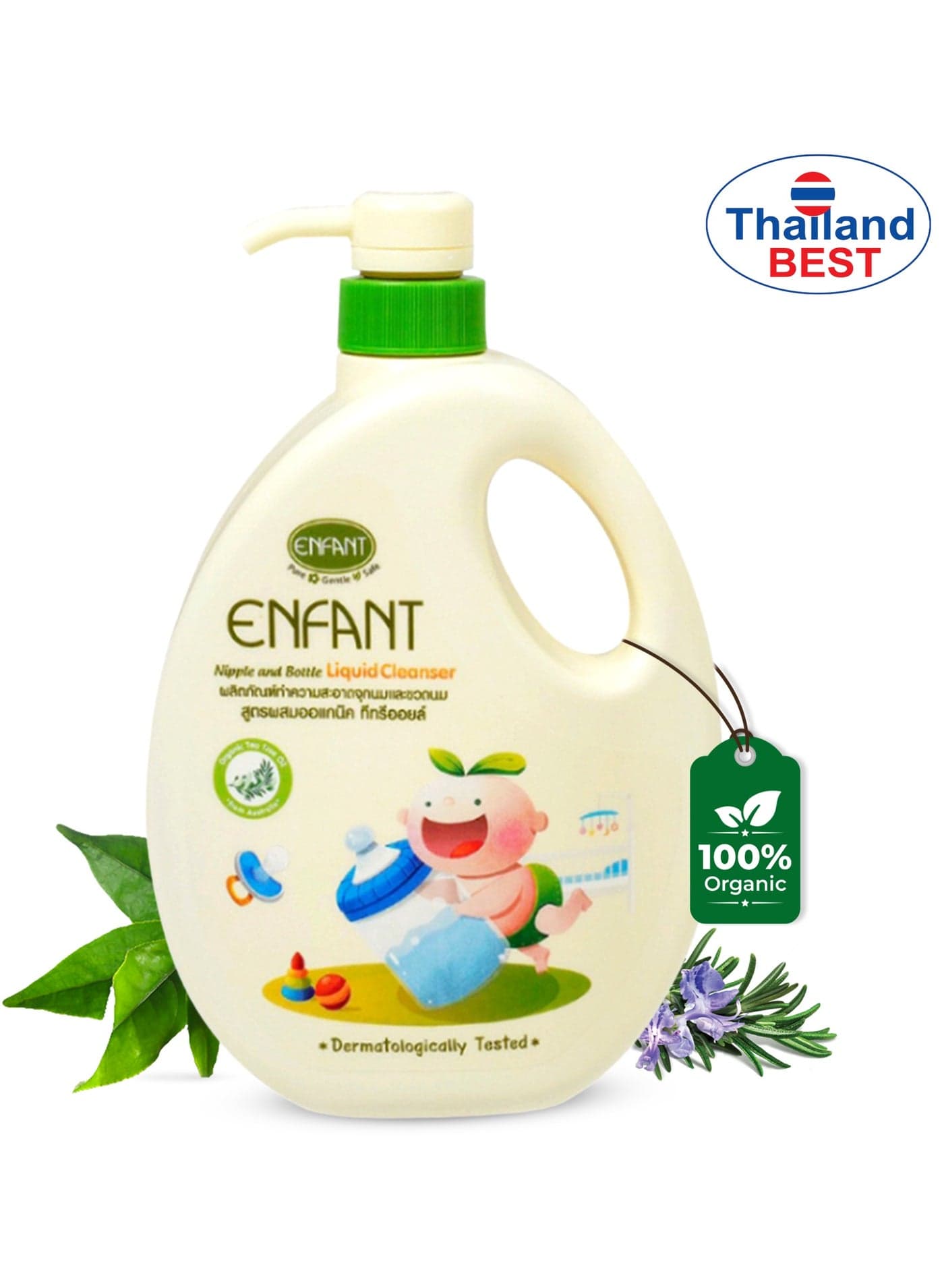 Organic Nipple & Bottle Liquid Cleaner 700ML PUMP Liquid Cleanser For Baby Accessories Baby Bottles, Nipples, And Toys Containing Organic Tea Tree Oil And A Double Cleanser Formula Dermatologically Tested